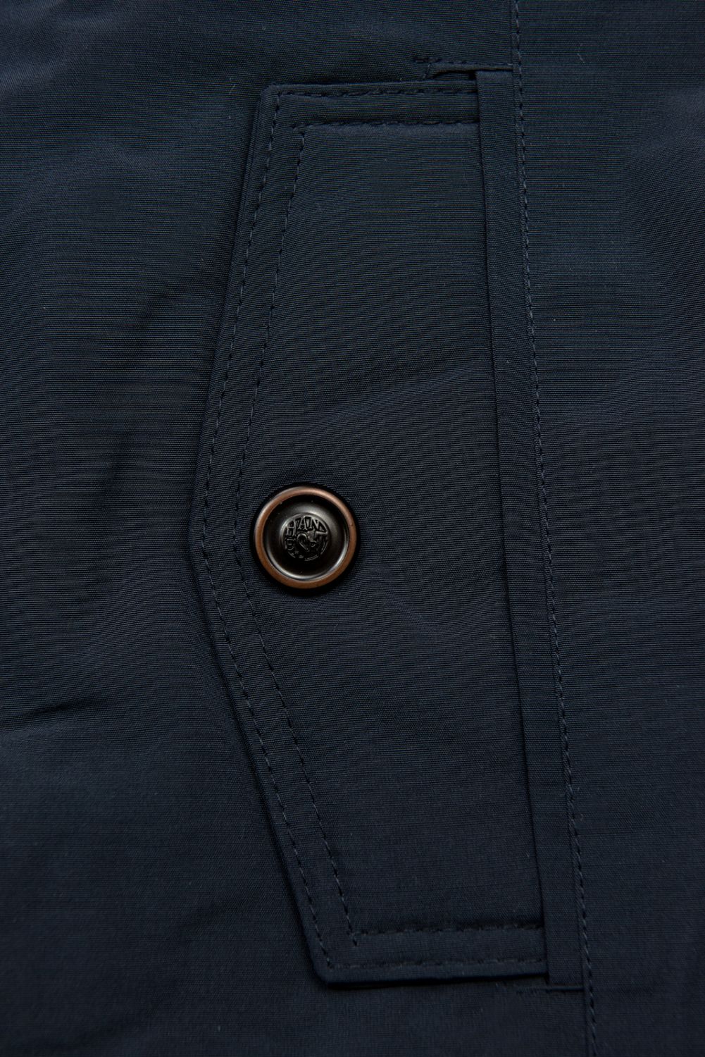 Navy winter parka jacket in short cut