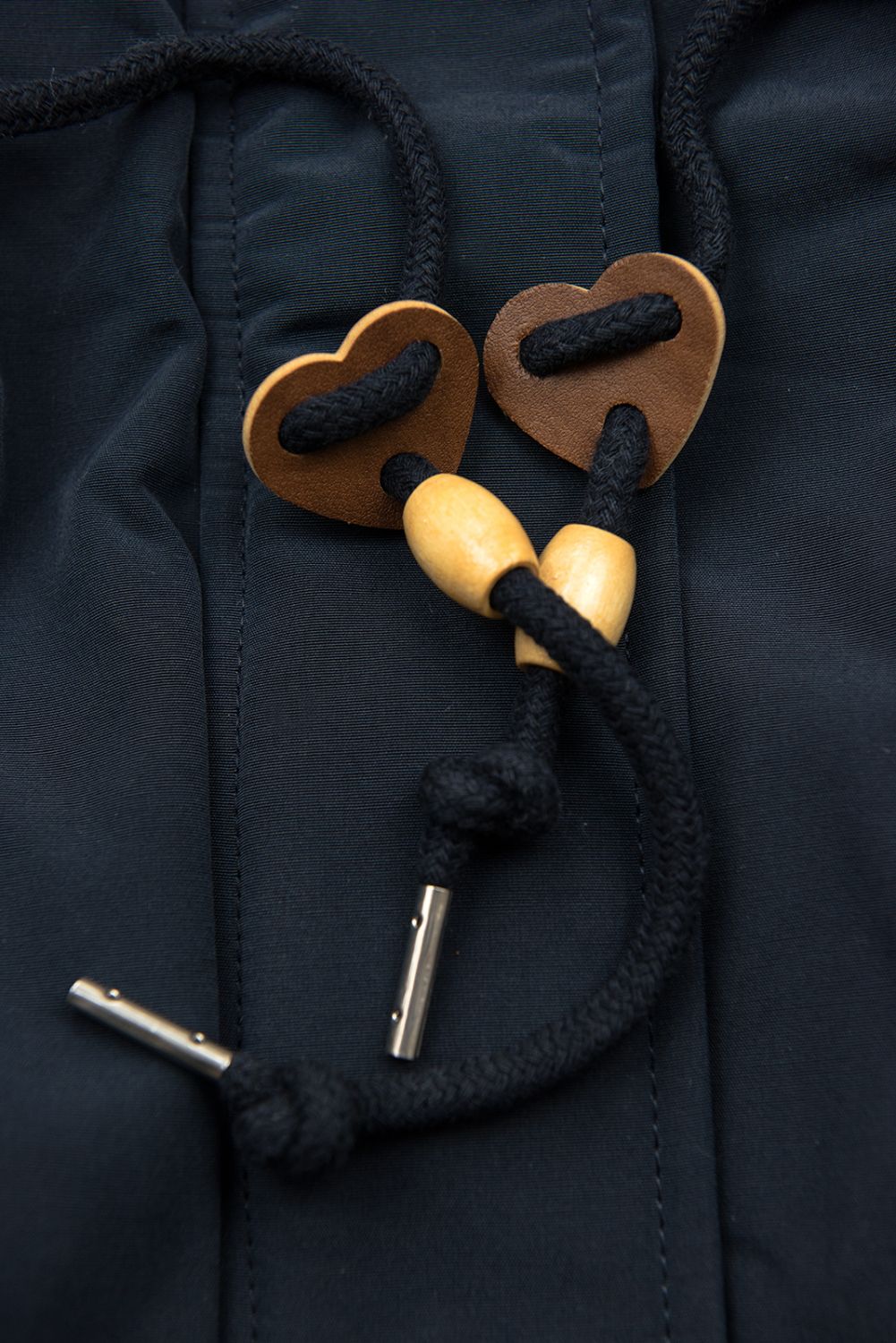 Navy winter parka jacket in short cut