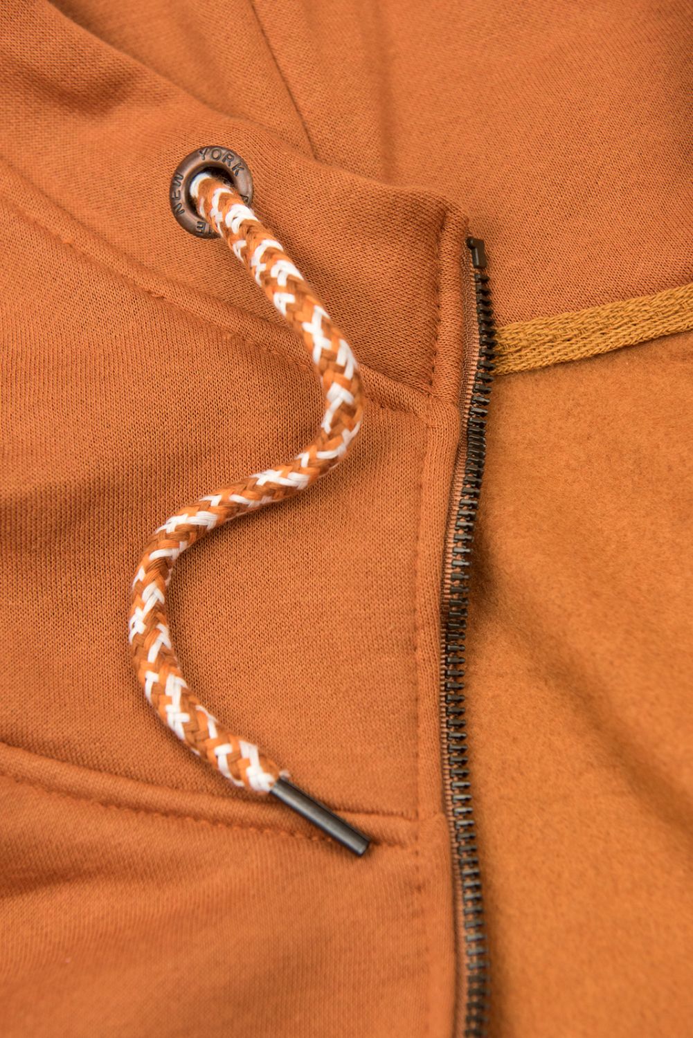 Basic elongated hoodie in terakota