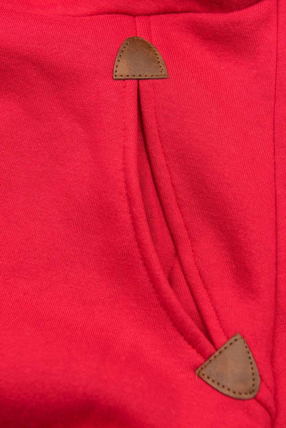 Basic elongated hoodie in red
