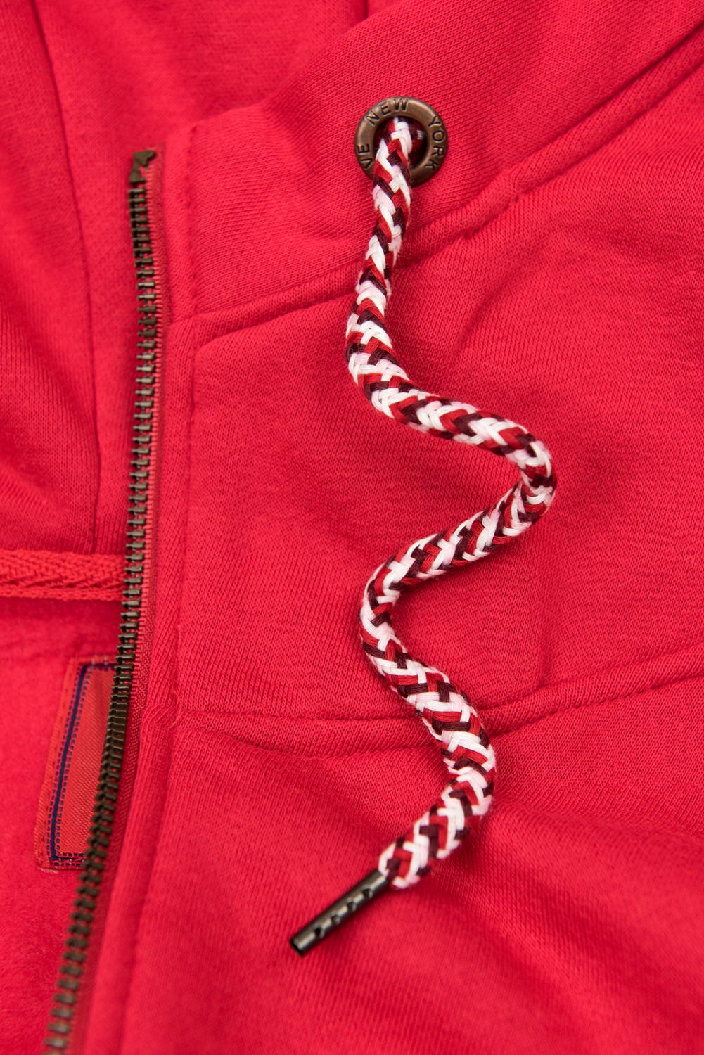 Basic elongated hoodie in red