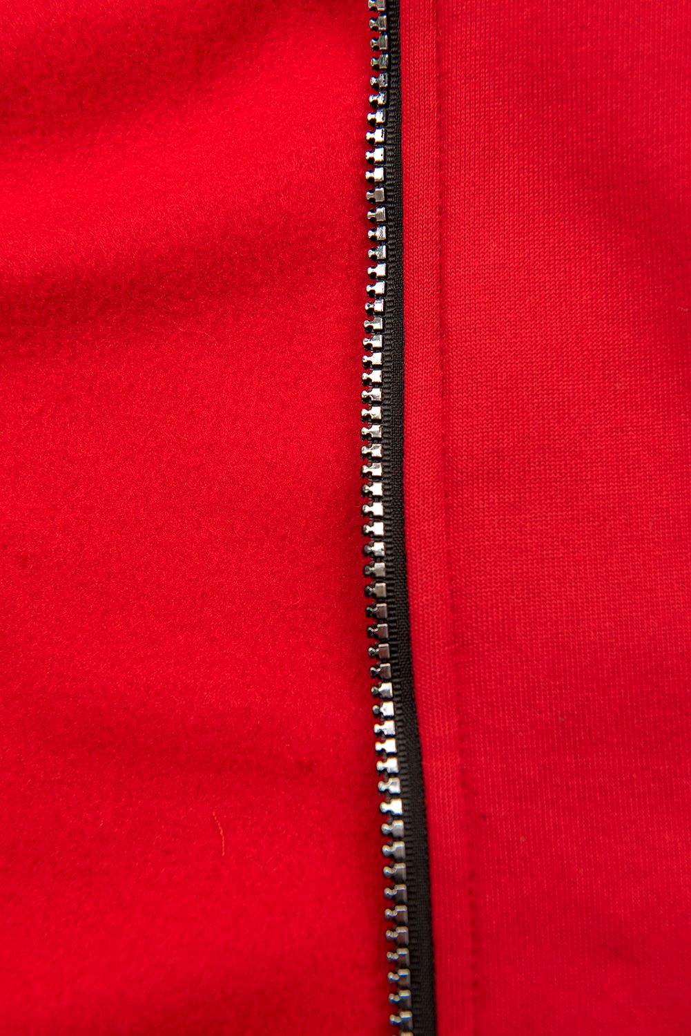 Red hoodie with drawstring belt