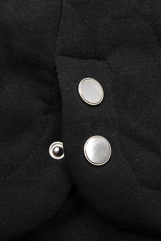 Cozy Black Elongated Sweatshirt Jacket