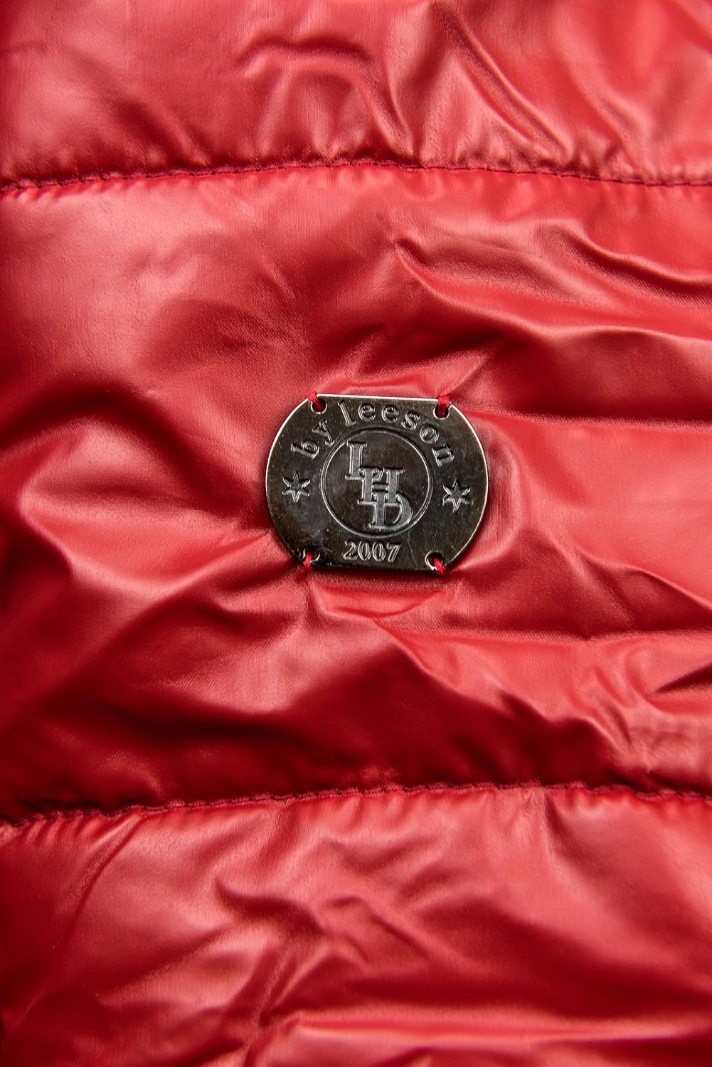 Red shiny winter jacket