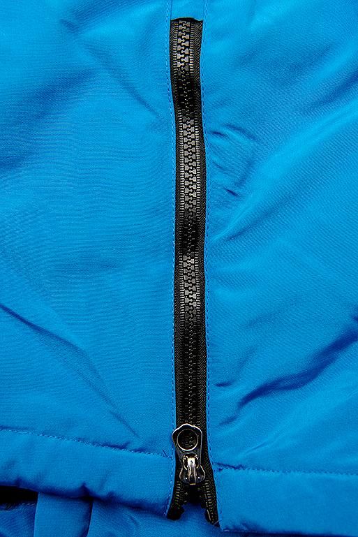 Cobalt blue winter jacket with a stand-up collar