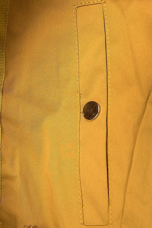 Yellow parka jacket with soft faux fur lining