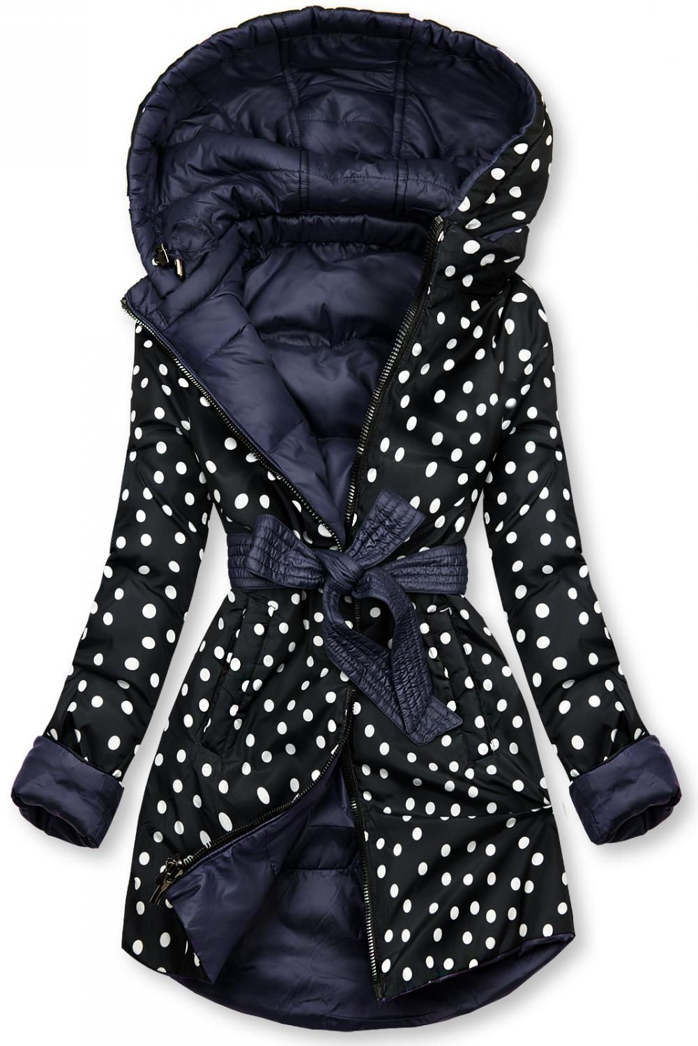 Dark blue/polka dot reversible jacket