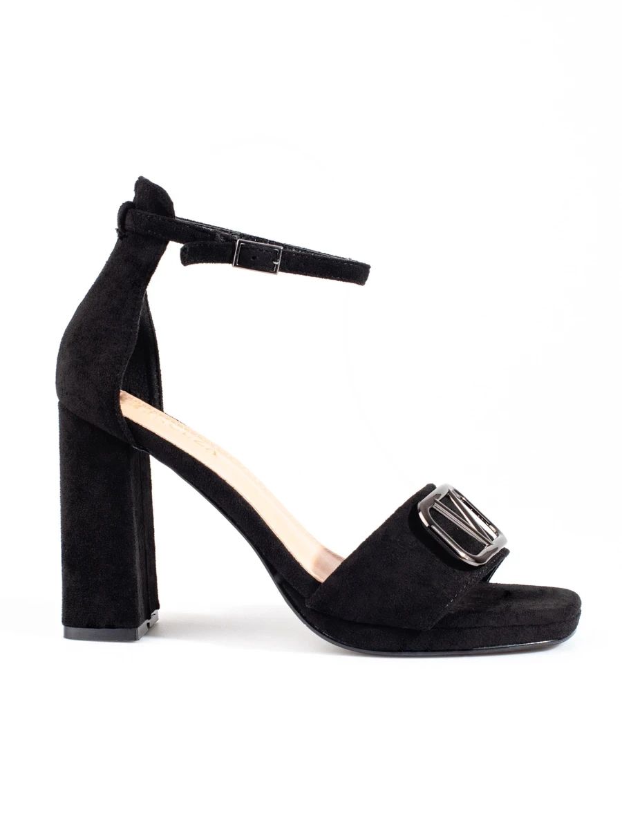 Elegant Black High Heeled Sandals