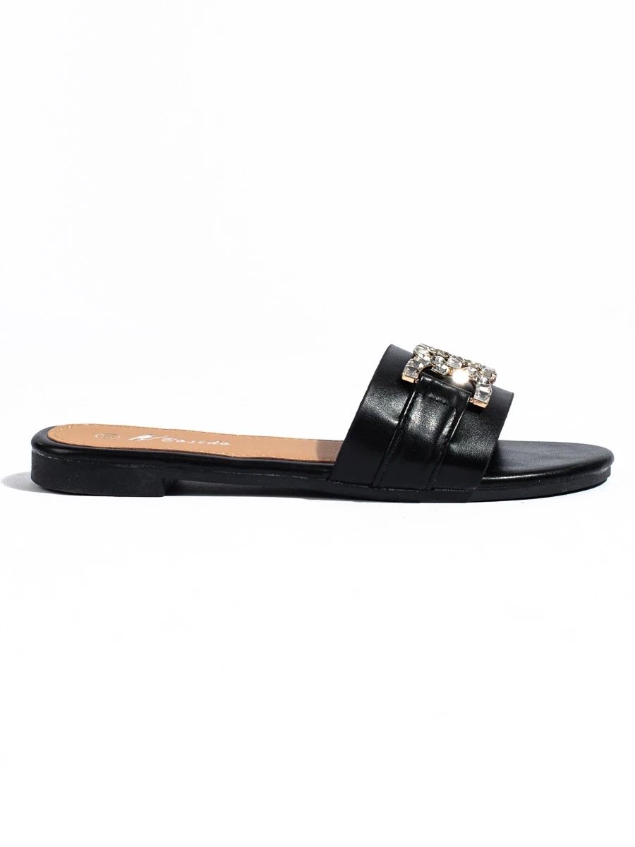 Elegant Black Sandals with Buckle