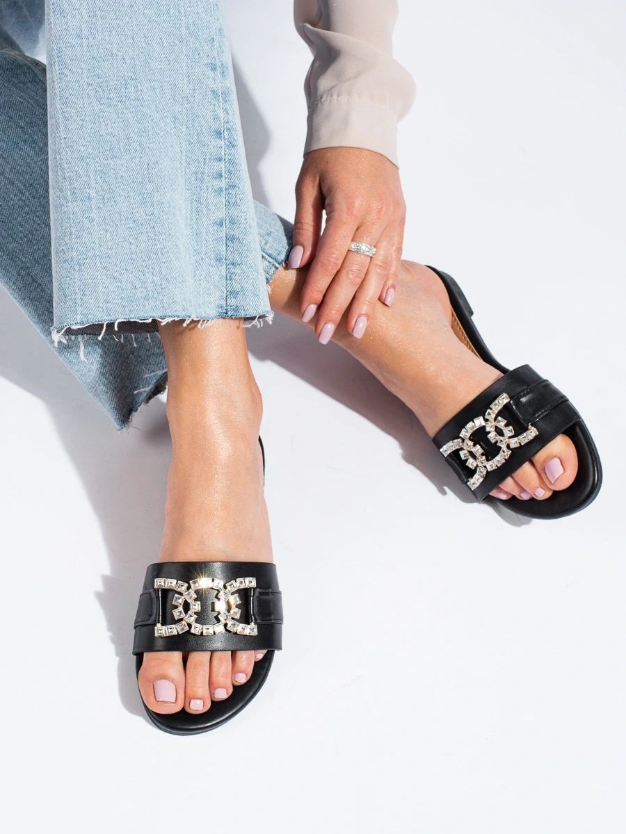Elegant Black Sandals with Buckle