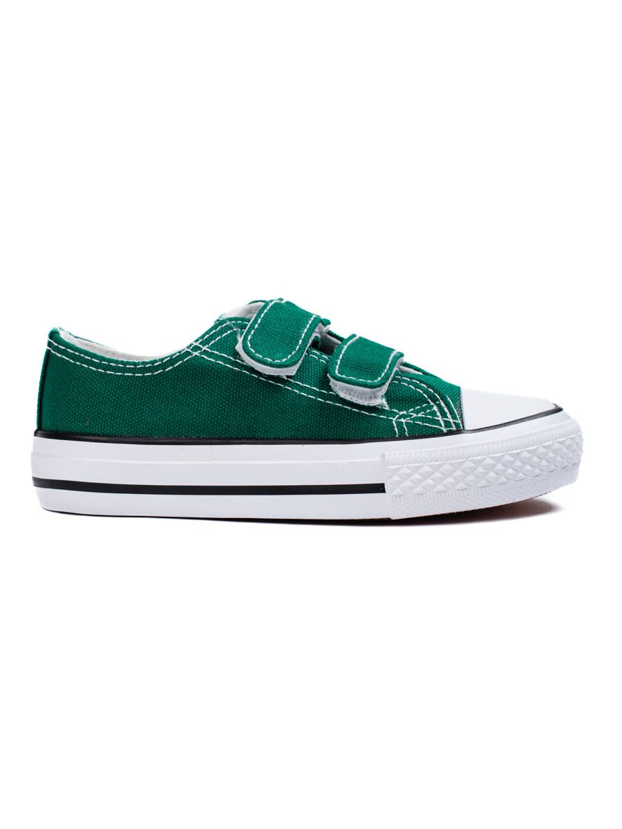 Green children's sneakers with velcro