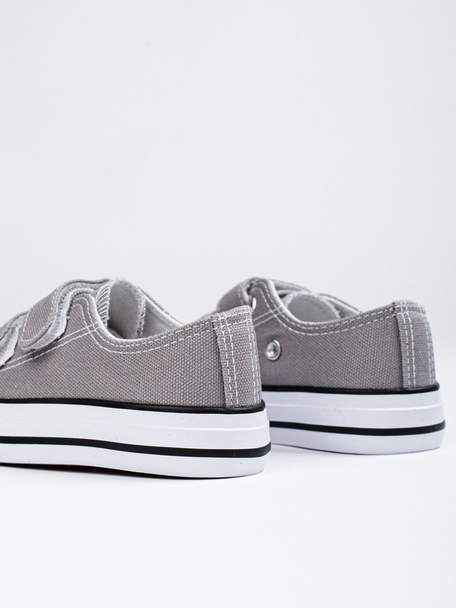 Grey children's sneakers with velcro