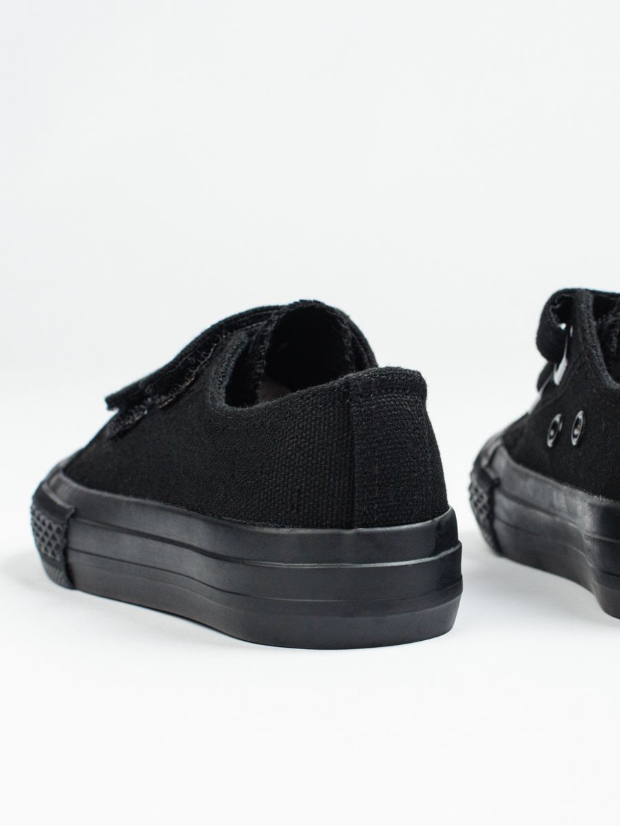 Black children's sneakers with velcro
