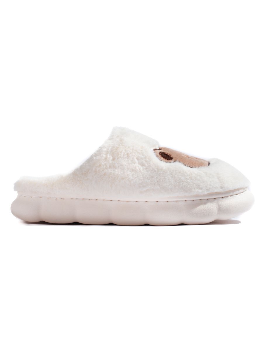 White fur slippers TEDDY