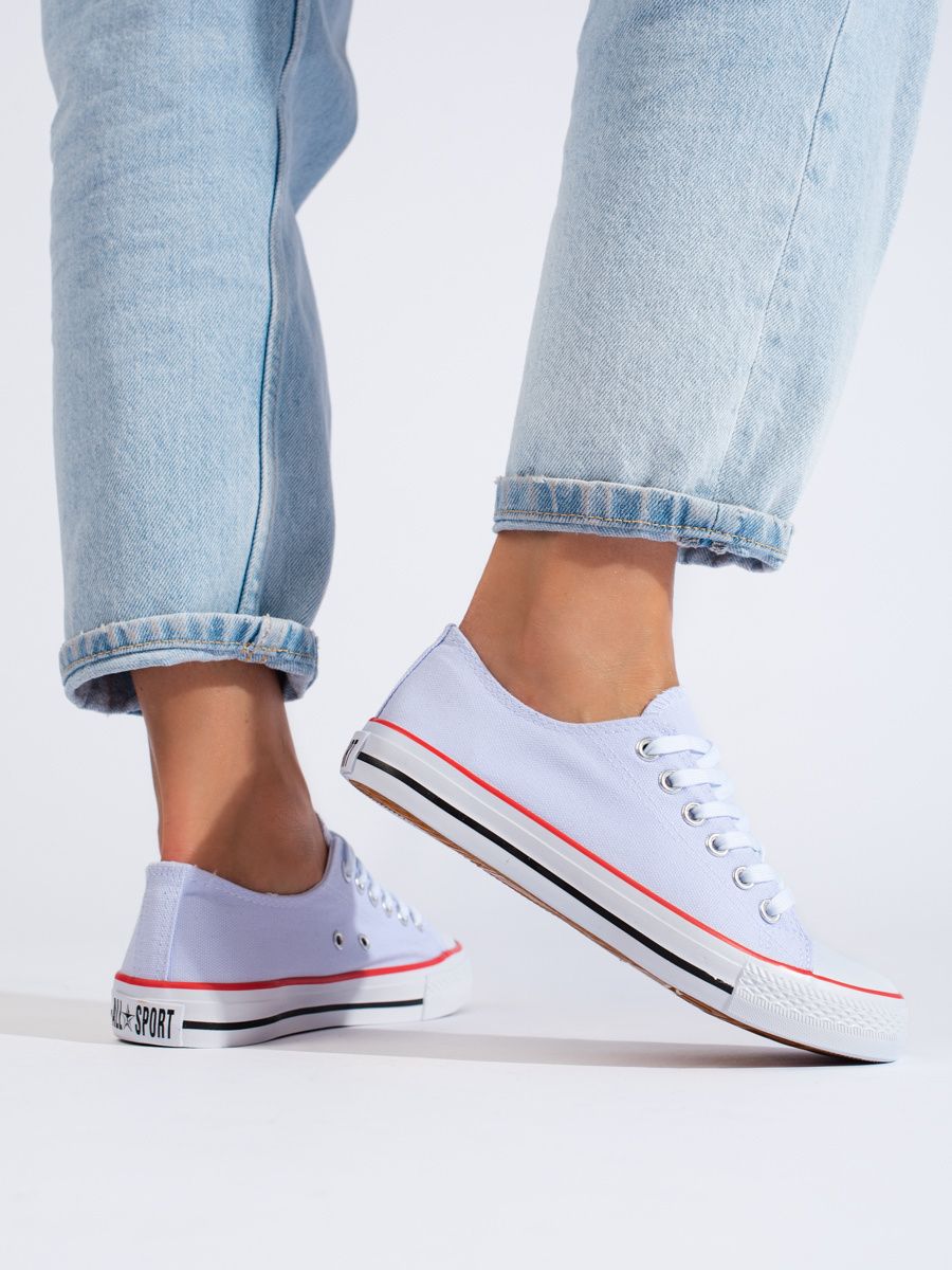 Light lilac women's canvas sneakers