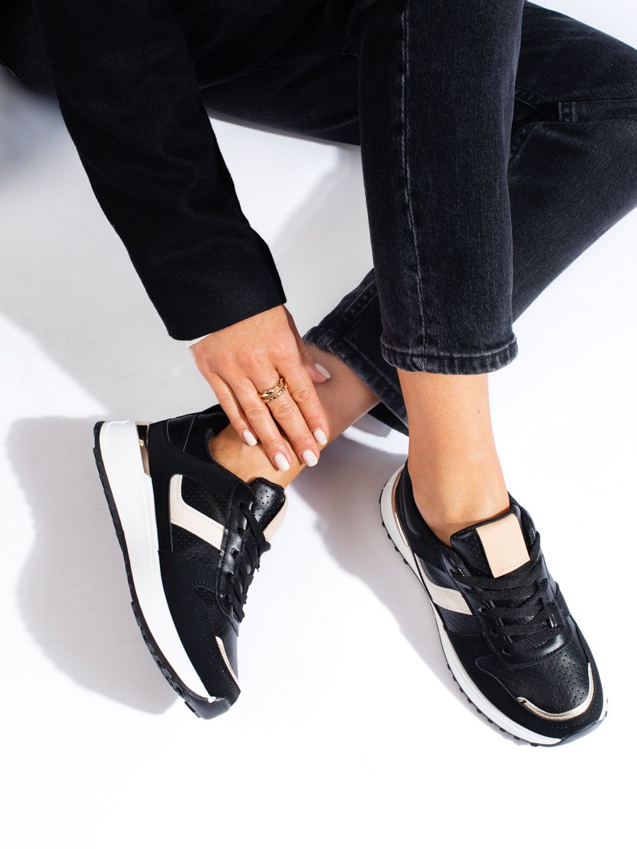 Black platform sneakers