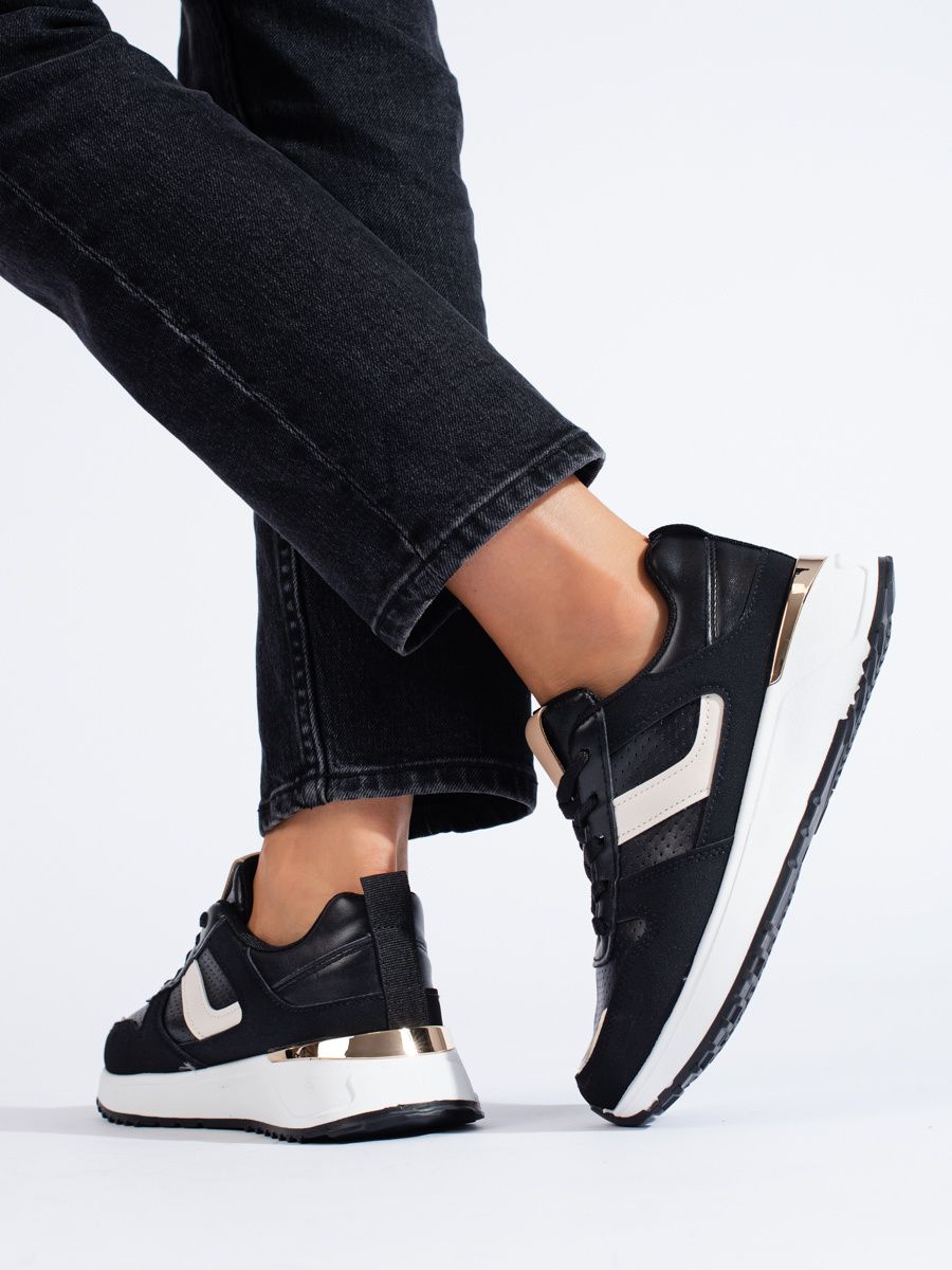 Black platform sneakers