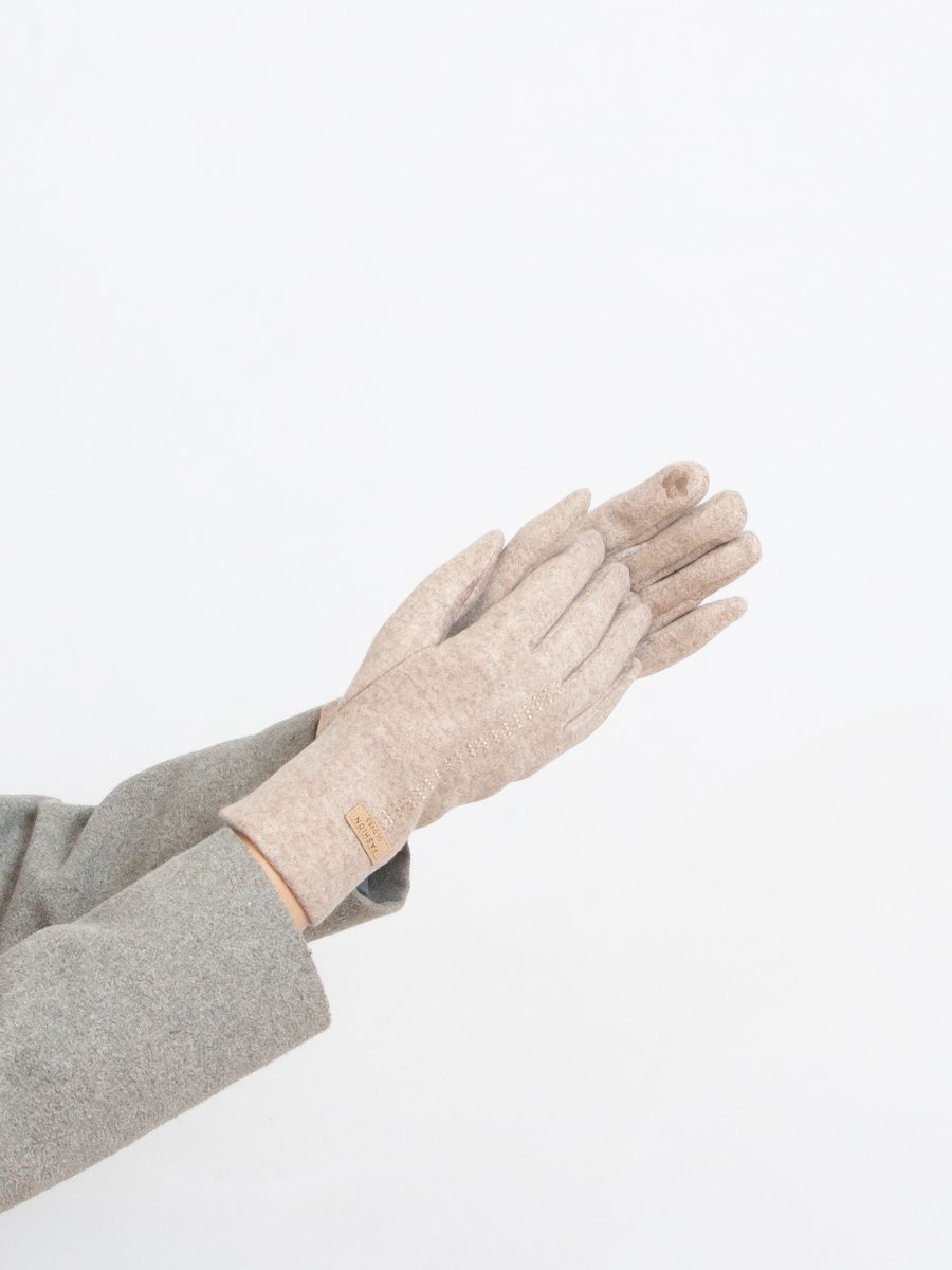 Beige warm ladies' gloves