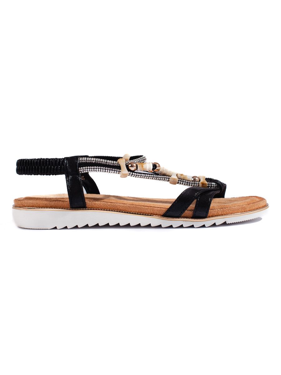 Black Beaded Sandals