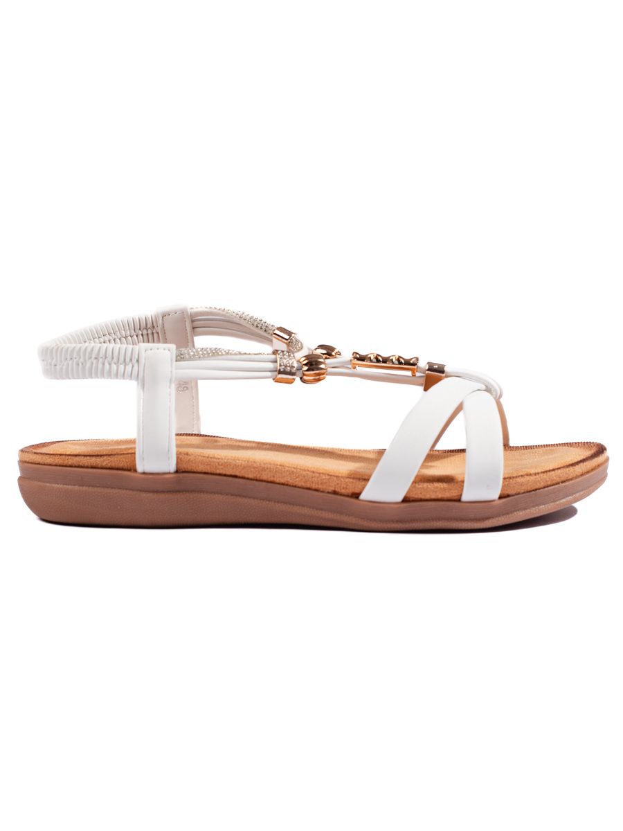 White Sandals with Decorative Elements