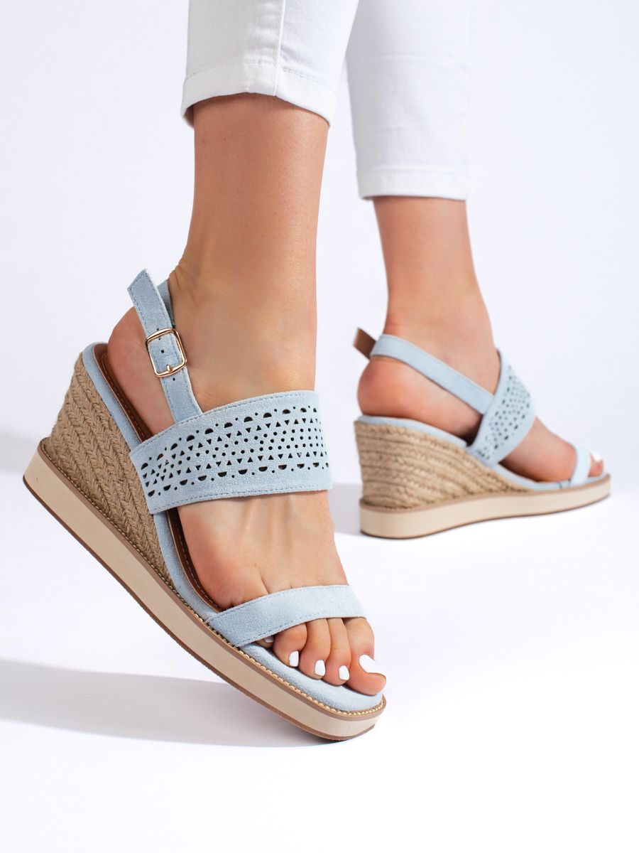 Blue Women's Wedge Sandals