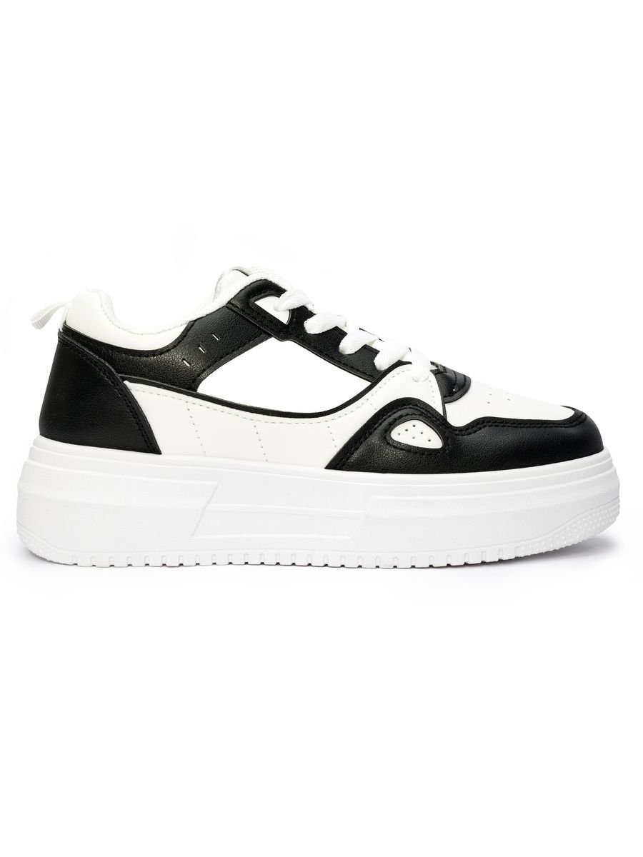 Black and White Women's Platform Sneakers