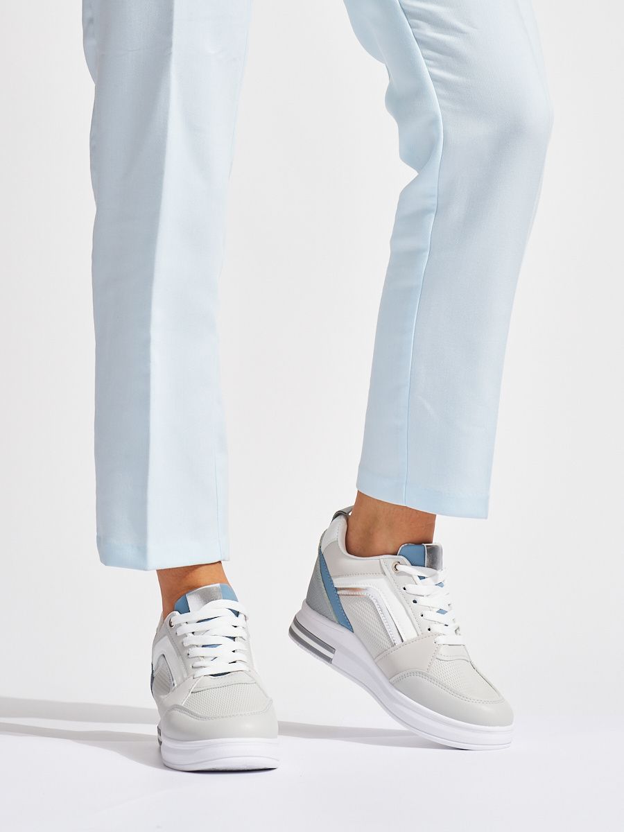 Women's Gray Sneakers with Hidden Wedge