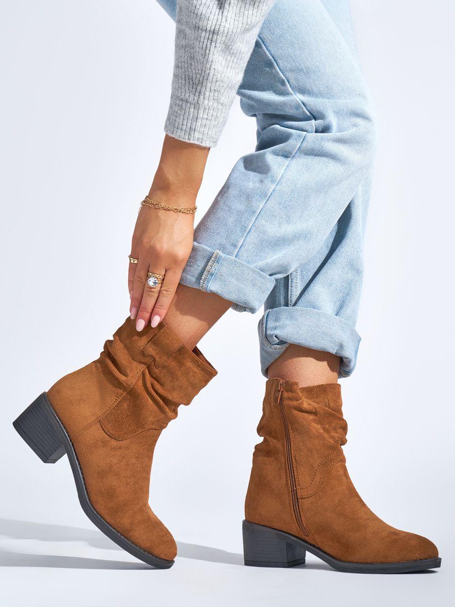 Brown Cowboy Ankle Boots