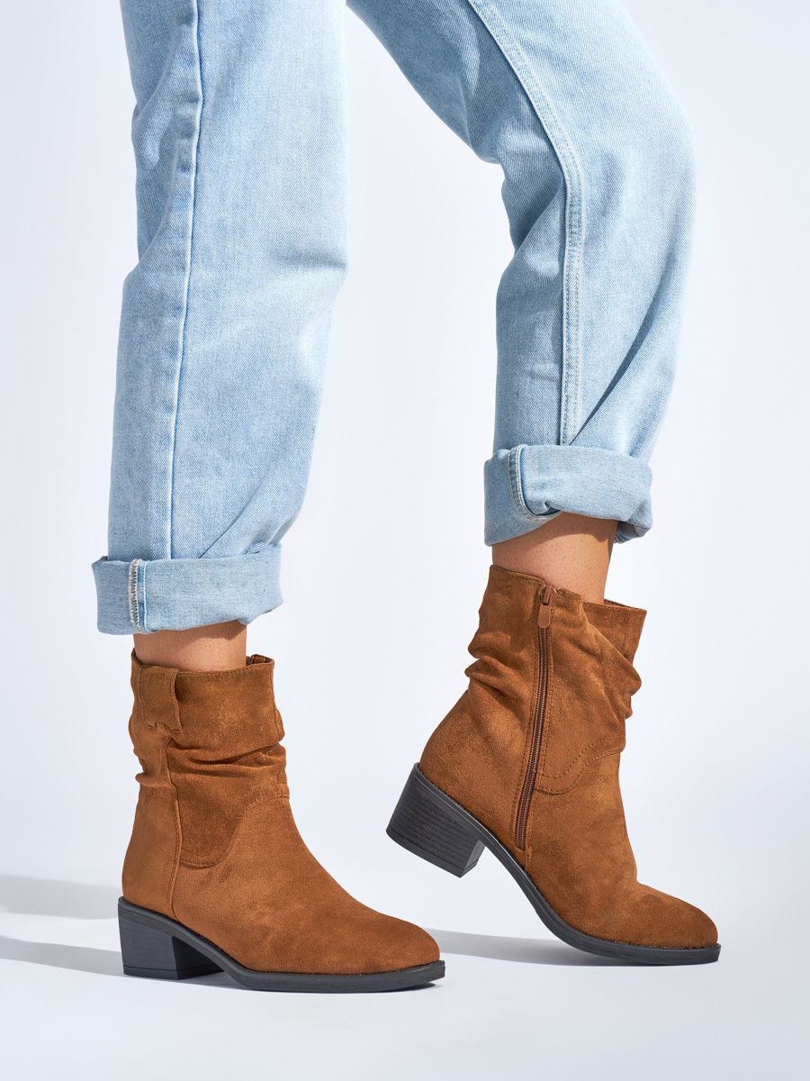 Brown Cowboy Ankle Boots