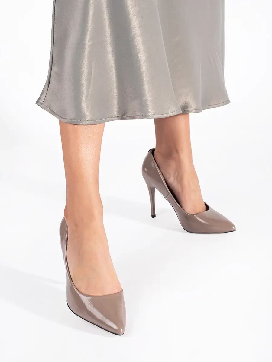 Beige Patent High Heels