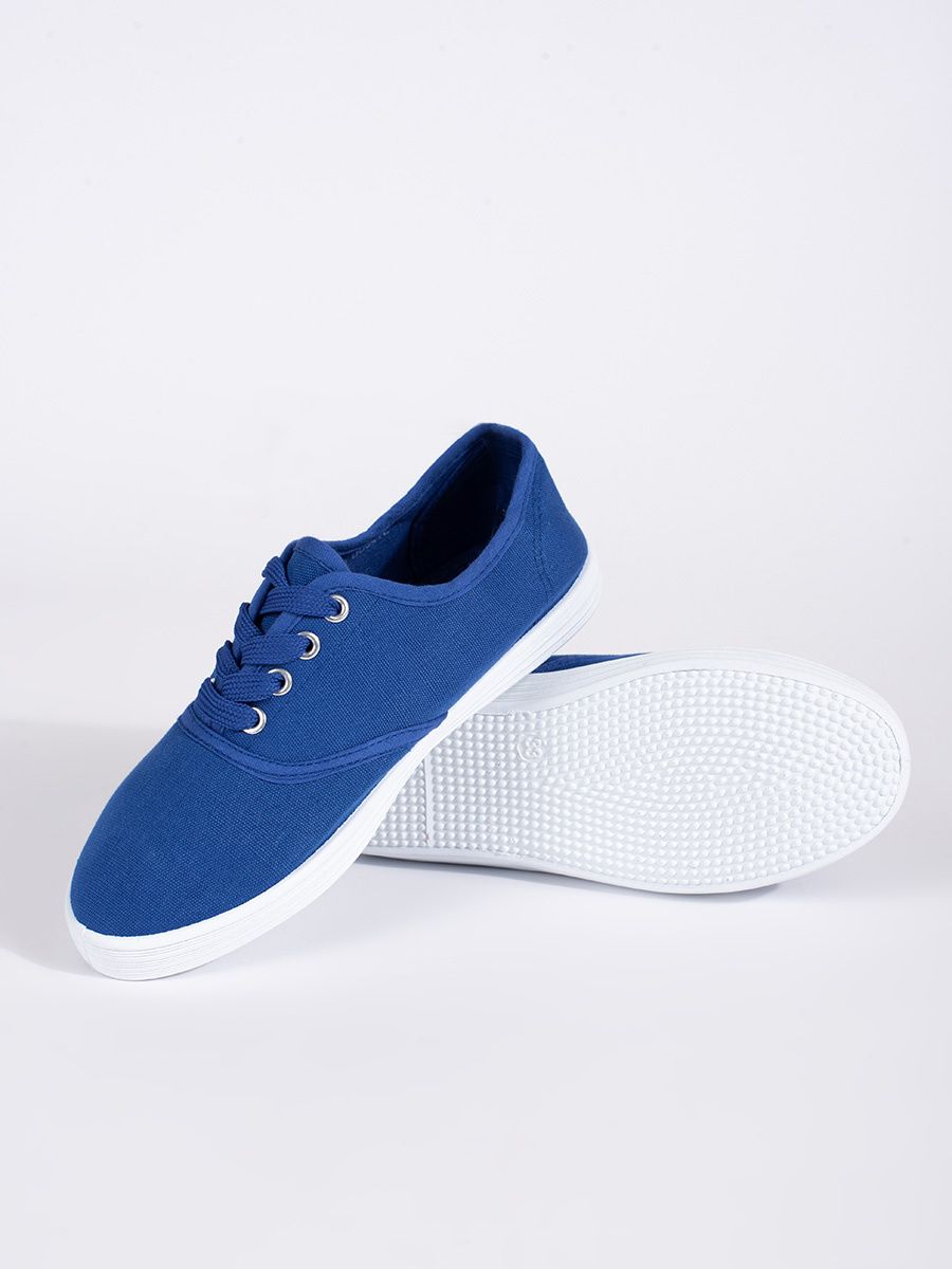 Blue Lace-Up Kids Sneakers