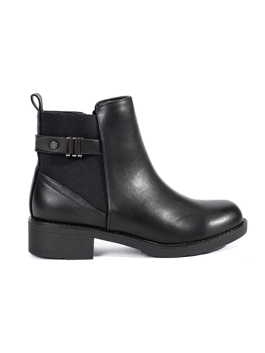 Black Women's Ankle Boots with Low Heel