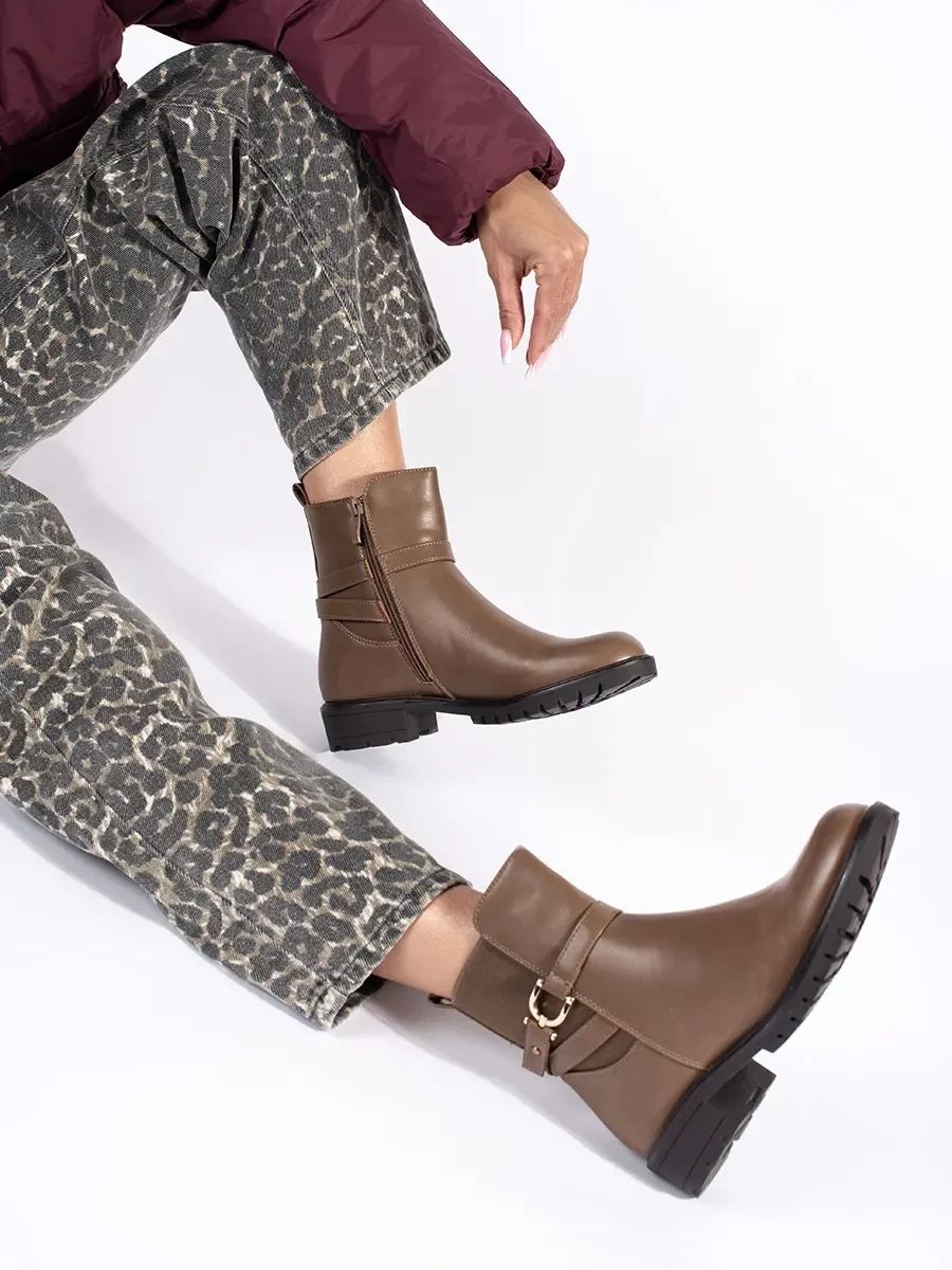 High Brown Ankle Boots