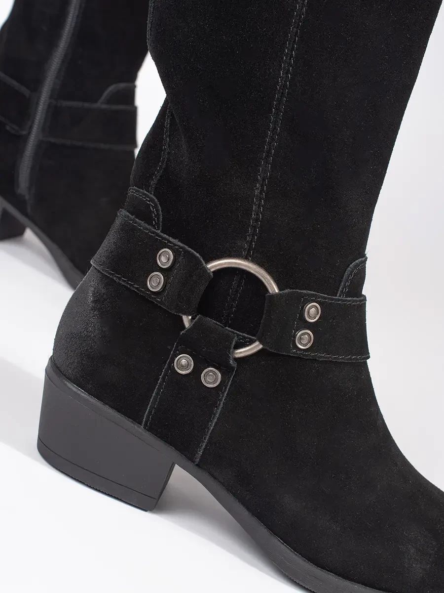 Black Leather Cowboy Boots Sergio Leone