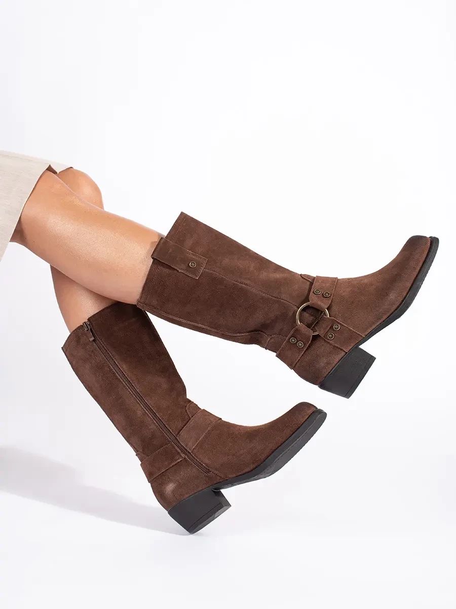 Brown Leather Cowboy Boots Sergio Leone
