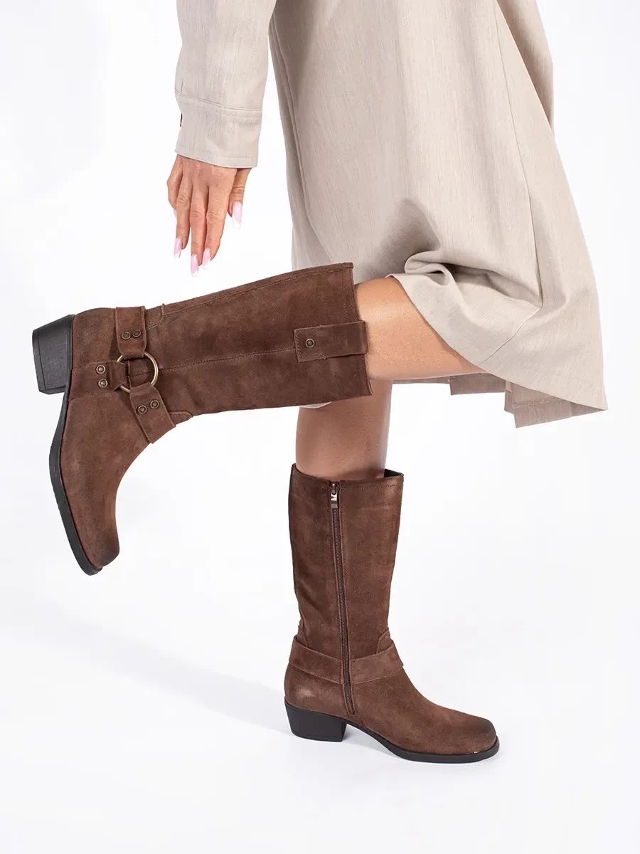 Brown Leather Cowboy Boots Sergio Leone