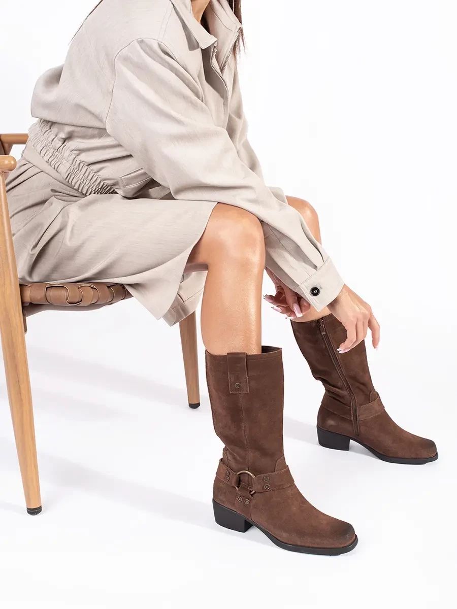 Brown Leather Cowboy Boots Sergio Leone
