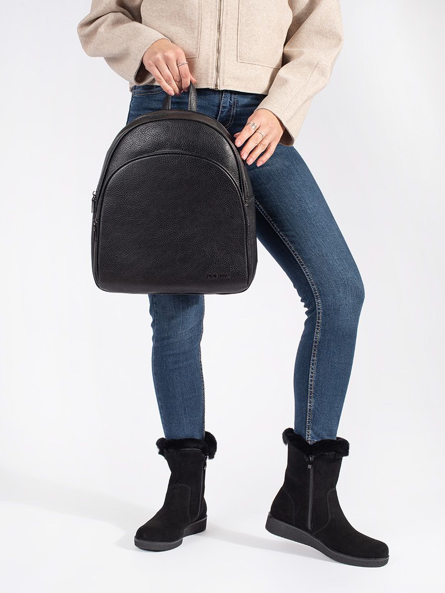 Insulated Black Ankle Boots Sergio Leone in Nubuck Leather