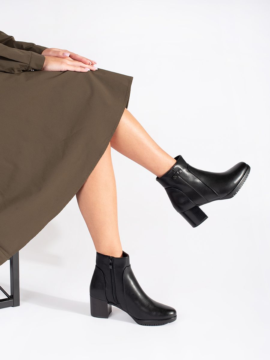 Black Ankle Boots with Heel Sergio Leone