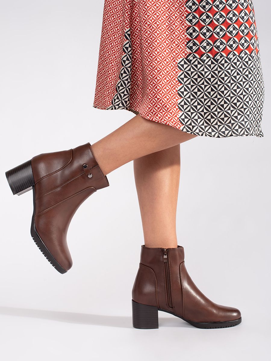 Brown Heeled Ankle Boots Sergio Leone