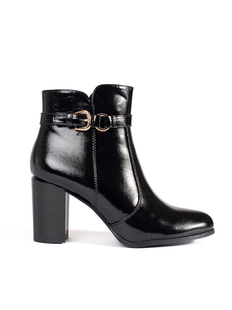 Black Patent Ankle Boots with Heel Sergio Leone