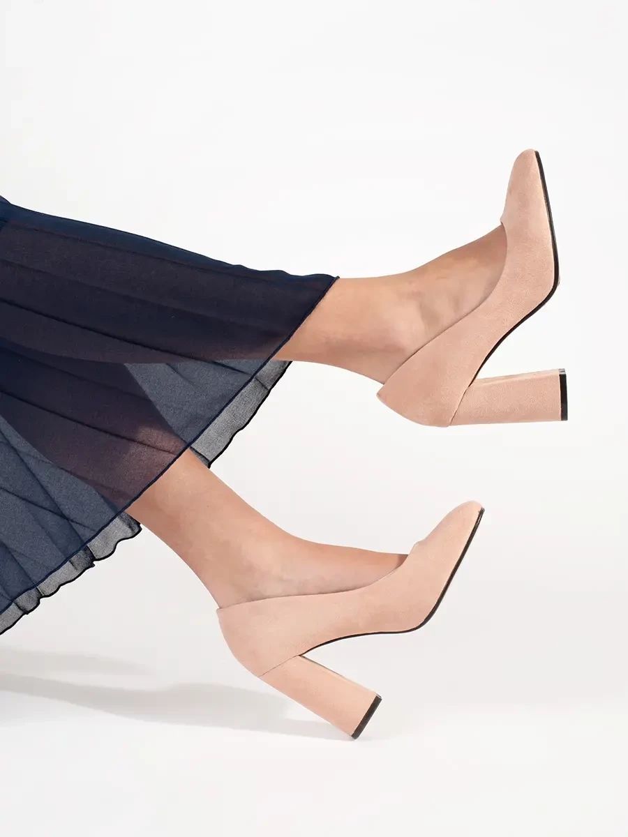 Beige Suede High Heels