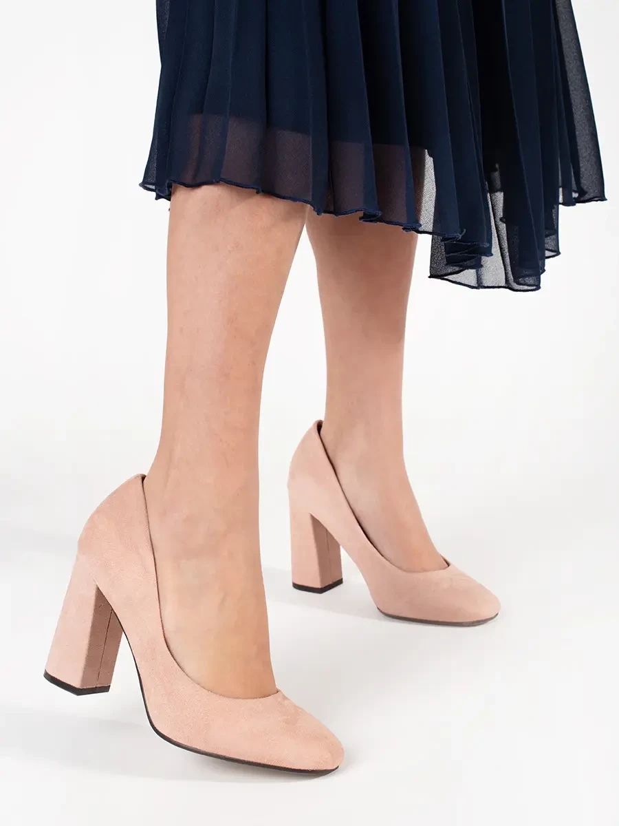 Beige Suede High Heels