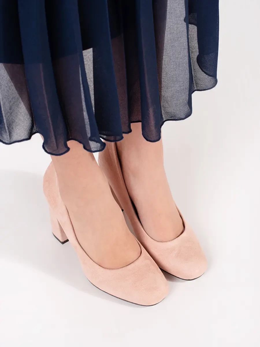 Beige Suede High Heels