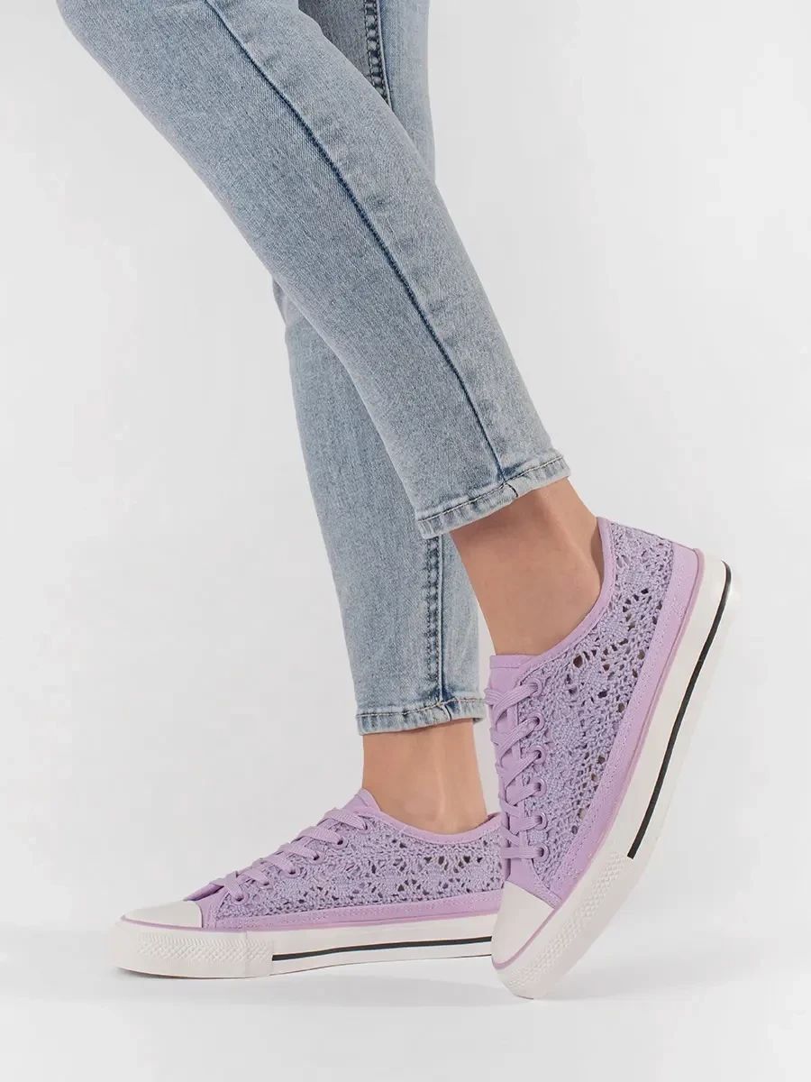 Purple Perforated Sneakers