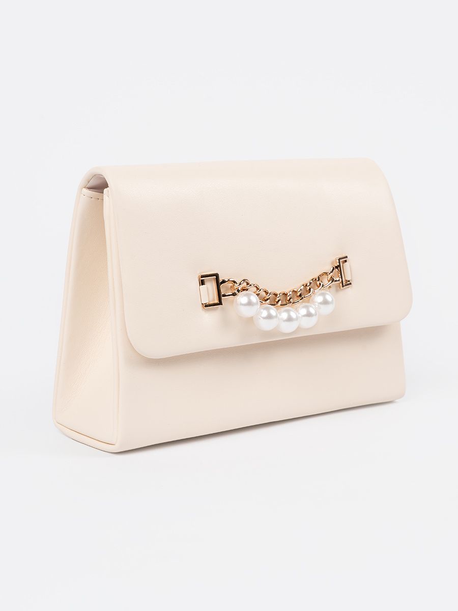 Elegant Small Beige Handbag