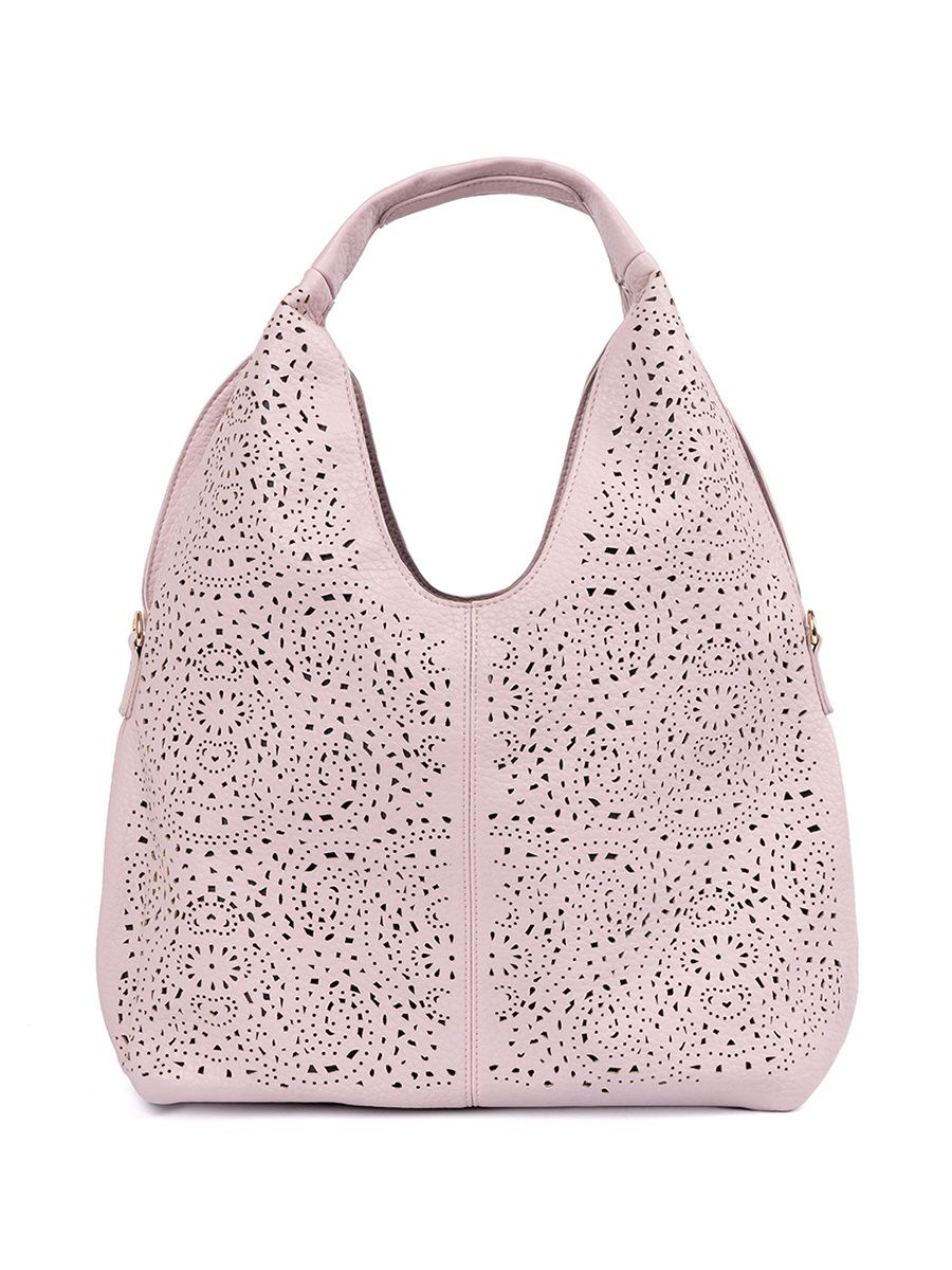 Pink Perforated Shoulder Bag