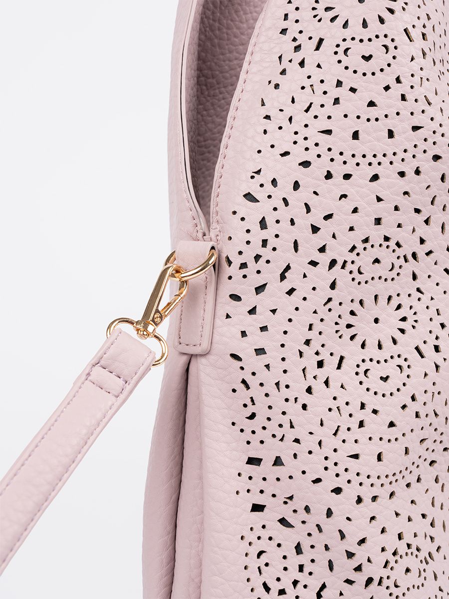 Pink Perforated Shoulder Bag