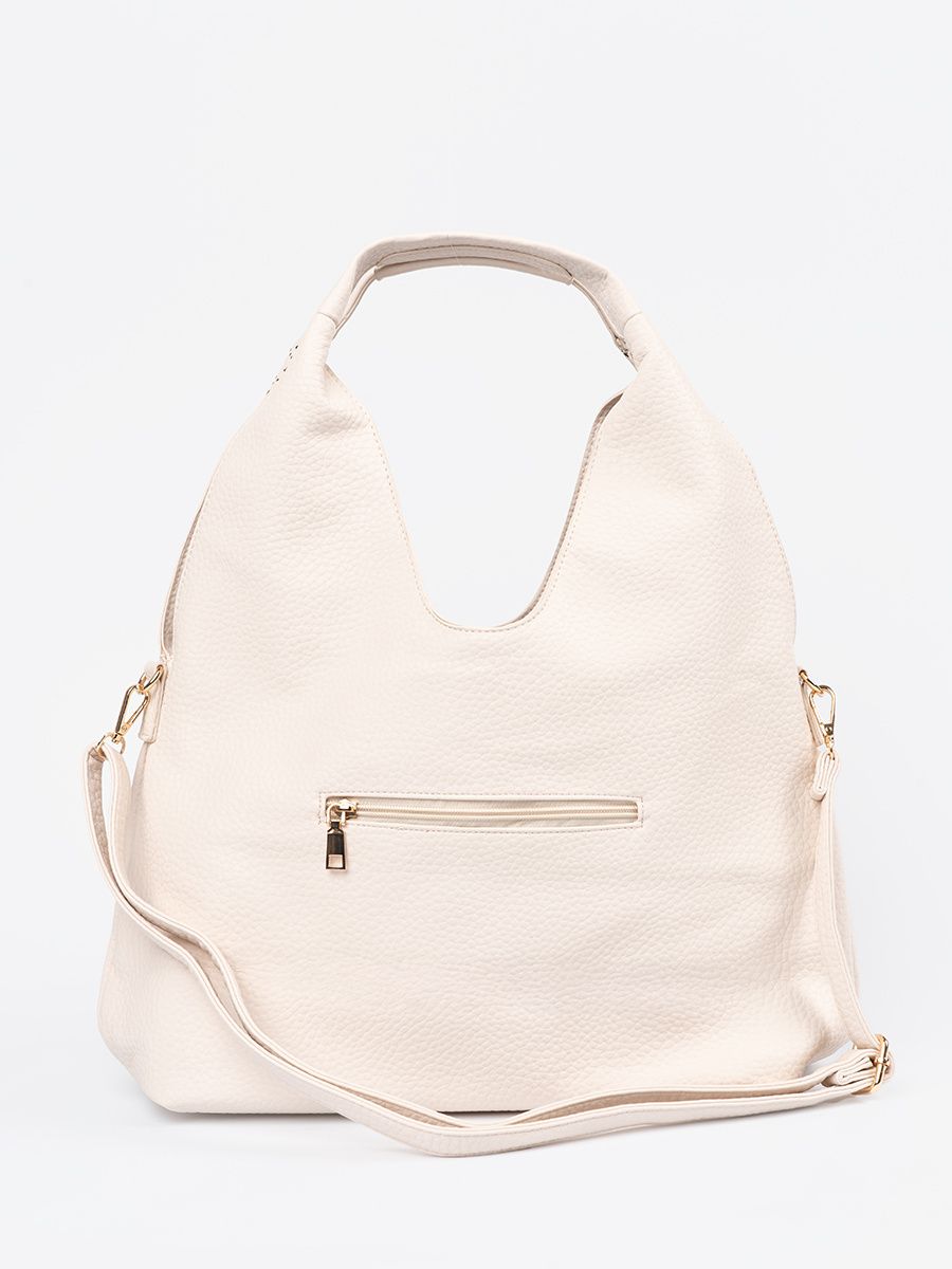 Light Beige Perforated Shoulder Bag