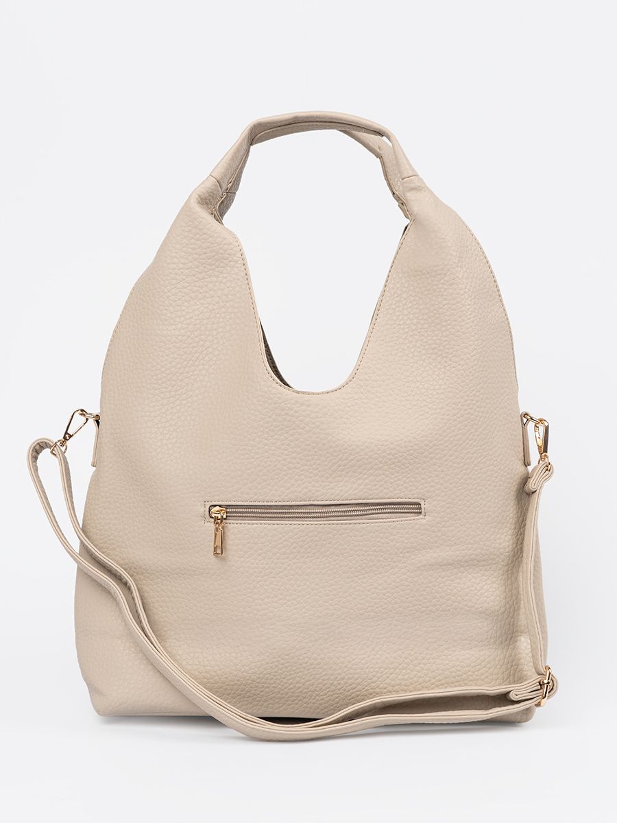 Beige Perforated Shoulder Bag